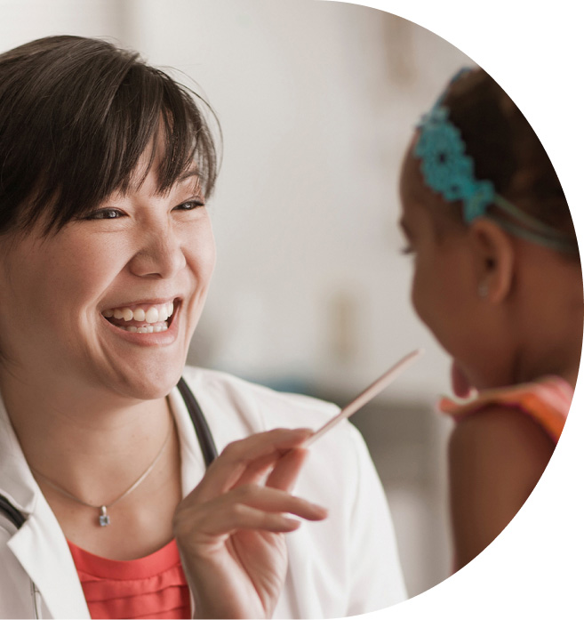 Doctor checking child